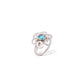 Amethyst and Blue Topaz ring in sterling silver, style R6104 - view 3