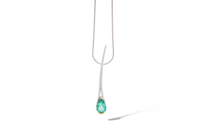 Amethyst and Sky Blue Topaz pendant in sterling silver, style P7593