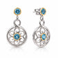 Amethyst and Blue Topaz earrings in sterling silver, style E9840 - view 2