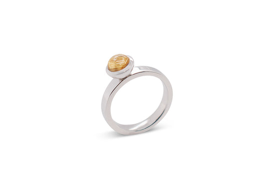 Citrine and Green Quartz ring in sterling silver by Joryel Vera, style R4053 - view 2