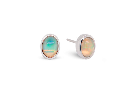 Oval Stud Earrings E3914 - E3914 Opal - Earring