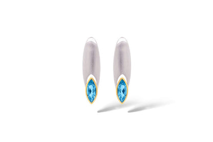 Blue Topaz and Green Quartz earrings in sterling silver by Joryel Vera, style E5978