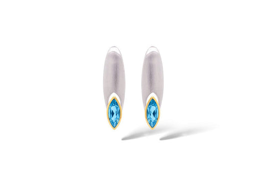 Blue Topaz and Green Quartz earrings in sterling silver by Joryel Vera, style E5978