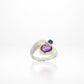 Amethyst and Iolite ring in sterling silver, style R5835 - view 3