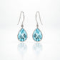 Green Quartz and Sky Blue Topaz earrings in sterling silver, style E8606 - view 3