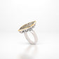 Green Amethyst and Amethyst ring in sterling silver, style R5950 - view 2