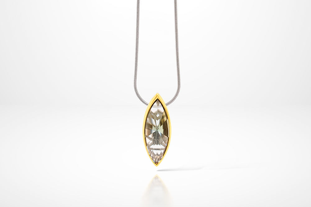 Amethyst and Green Amethyst pendant in sterling silver, style P6264
