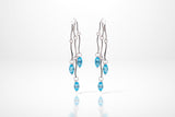 Gemstone Tassels Earring E9332 - E9333 BLUE TOPAZ - Earring