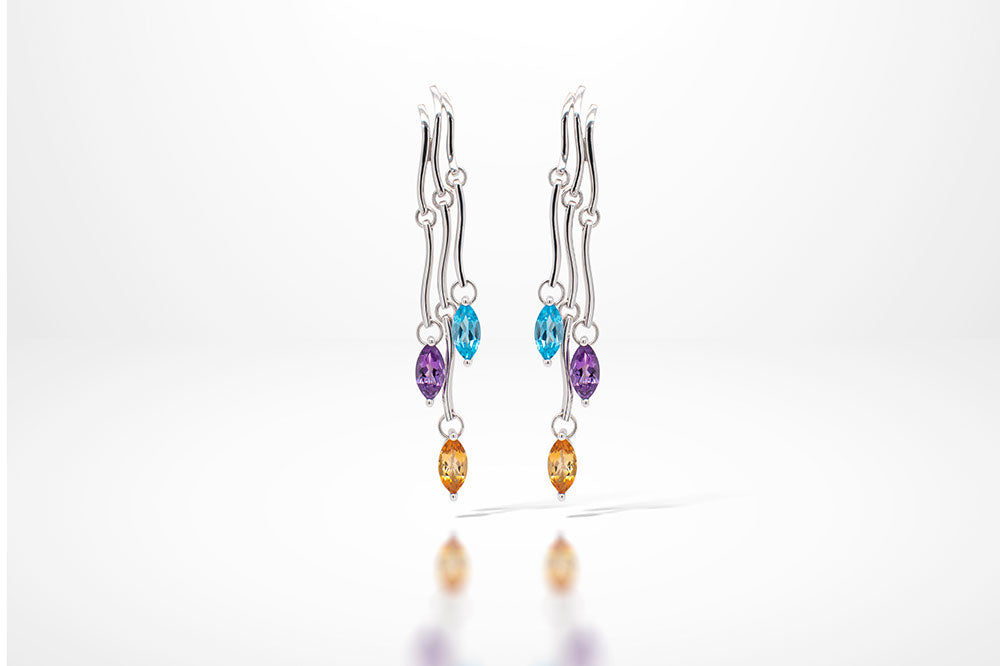 Gemstone Tassels Earring E9332 - E9333 TASSEL AM/CT/BT - Earring