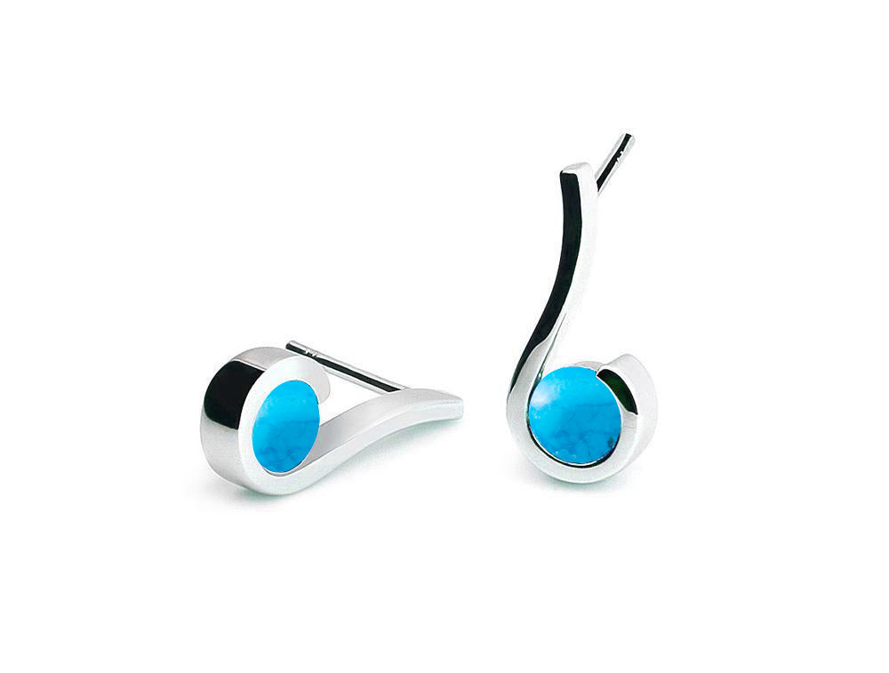 Amethyst and Blue Topaz earrings in sterling silver, style E6425 - view 6