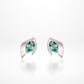 Green Quartz and Rose Quartz earrings in sterling silver, style E9891 - view 2