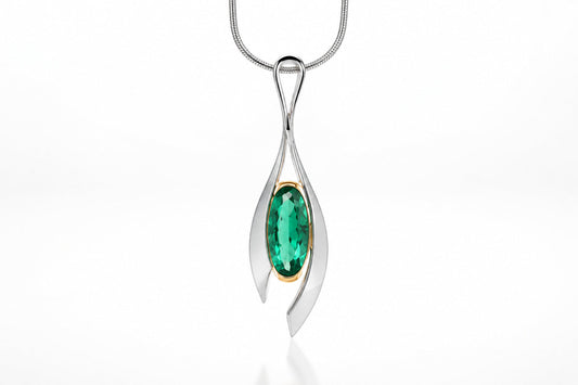 Rose Quartz and Sky Blue Topaz pendant in sterling silver by Joryel Vera, style P7601 - view 2