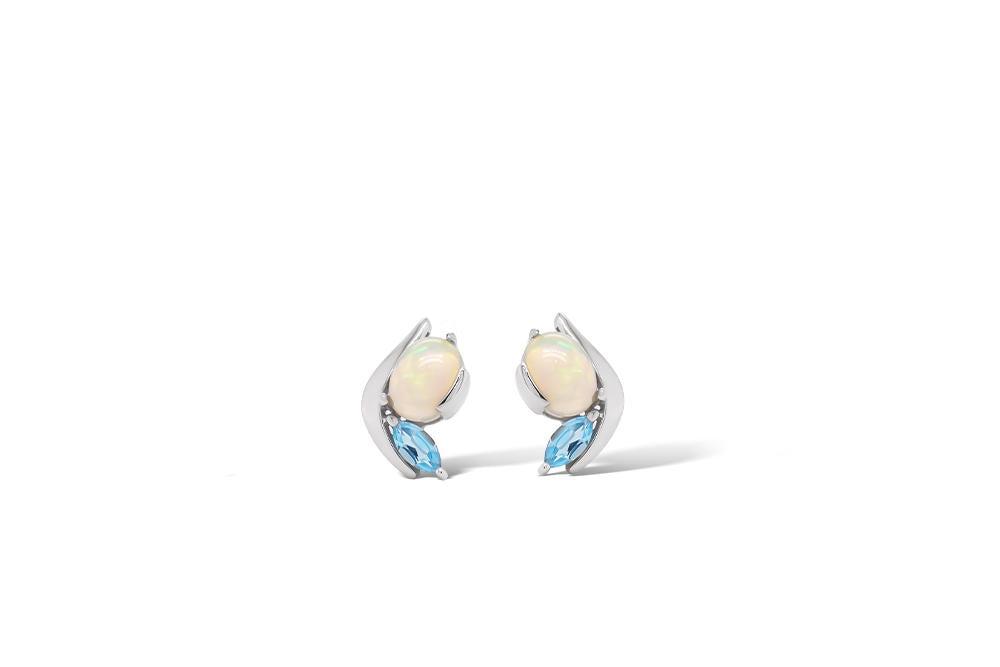 Gemstone Earring E9897 - E9897 Opal / Blue Topaz - Earring