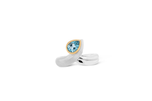 Amethyst and Blue Topaz ring in sterling silver by Joryel Vera, style R7265 - view 2