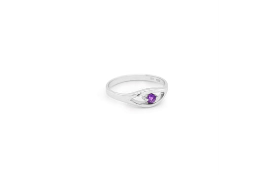Blue Topaz and Emerald ring in sterling silver, style R3730 - view 3