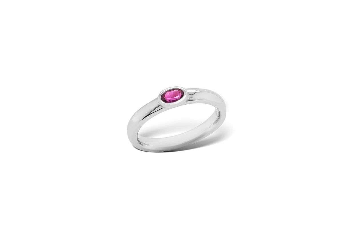 Opal and Rhodolite Garnet ring in sterling silver, style R2684