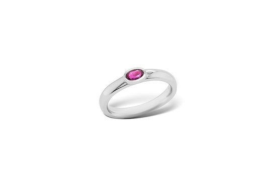Opal and Rhodolite Garnet ring in sterling silver, style R2684