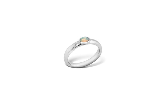 Opal and Rhodolite Garnet ring in sterling silver, style R2684 - view 3
