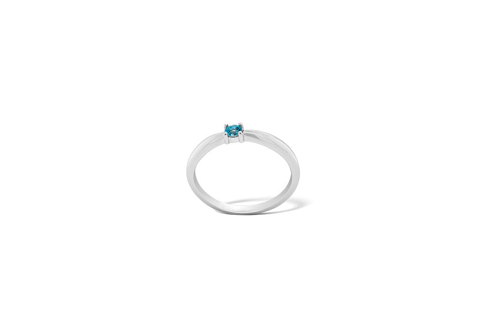 Amethyst and Aquamarine ring in sterling silver, style R3729 - view 5