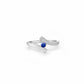 Blue Sapphire and Diamond ring in sterling silver, style R7462 - view 2