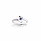 Blue Sapphire and Diamond ring in sterling silver, style R7462 - view 3
