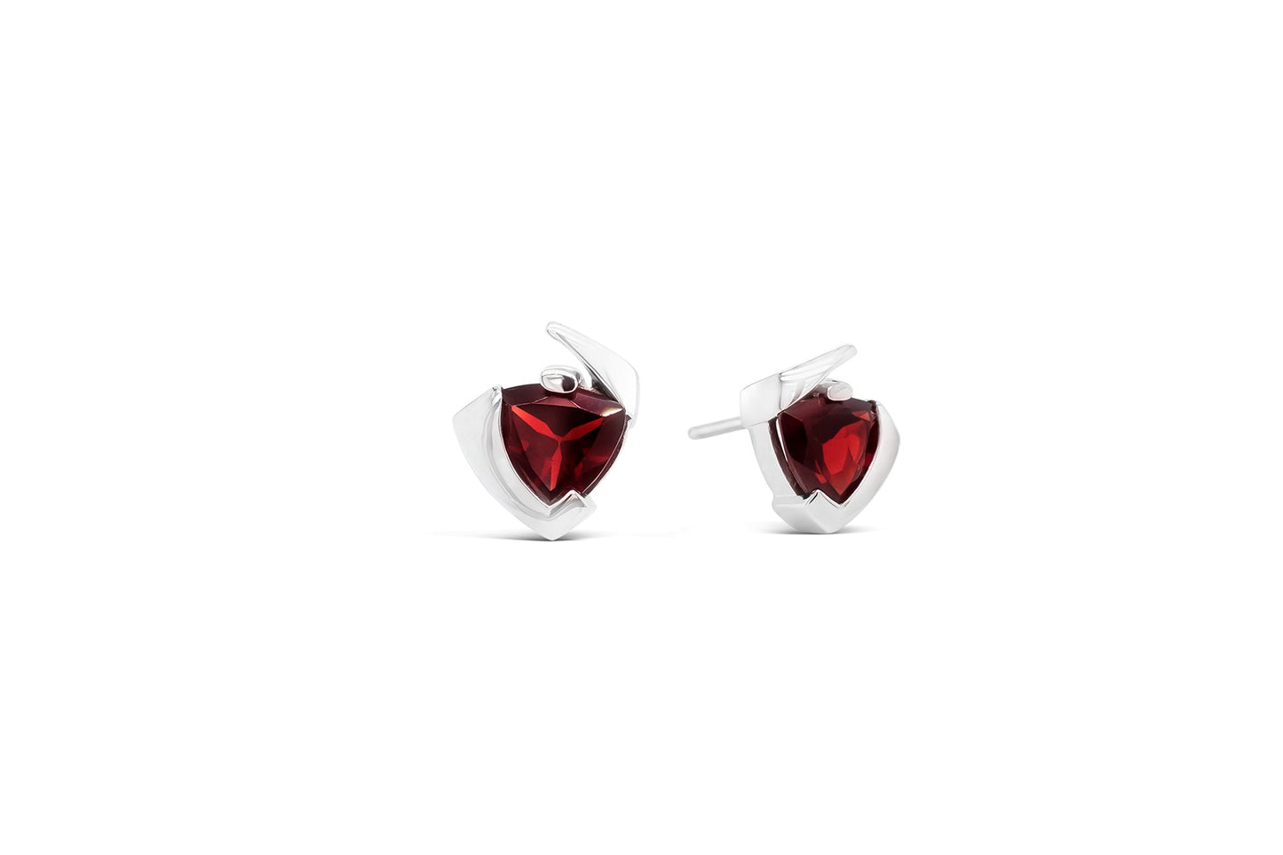 Trillion Posts Earrings E9288 - E9288 Garnet - Earring