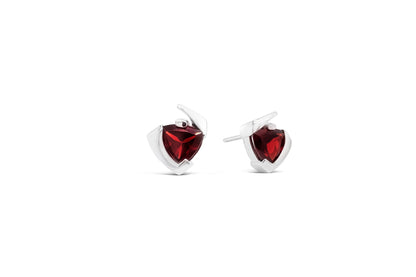 Trillion Posts Earrings E9288 - E9288 Garnet - Earring