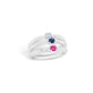 Amethyst and Aquamarine ring in sterling silver, style R3729 - view 7