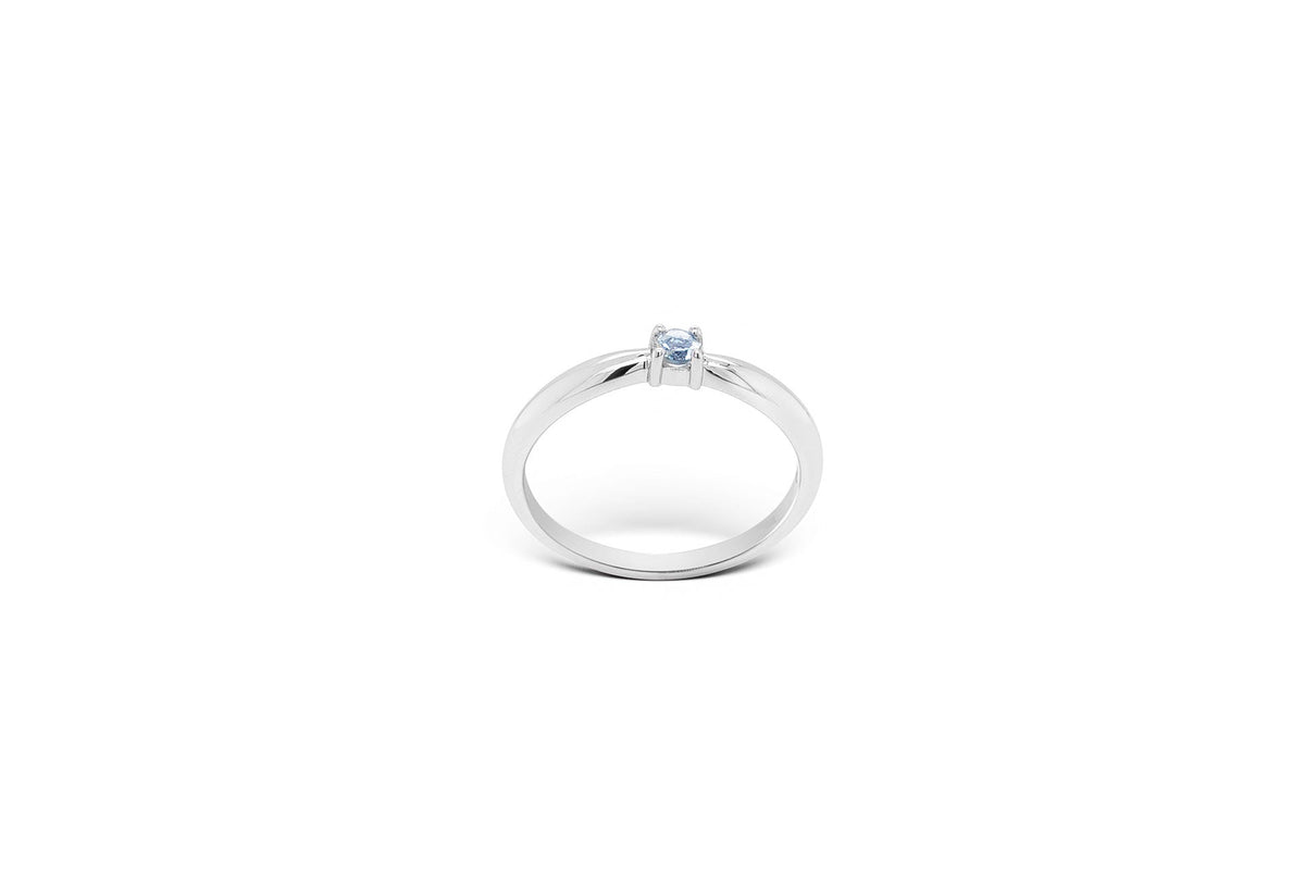 Amethyst and Aquamarine ring in sterling silver, style R3729 - view 9