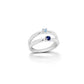 Amethyst and Aquamarine ring in sterling silver, style R3729 - view 8