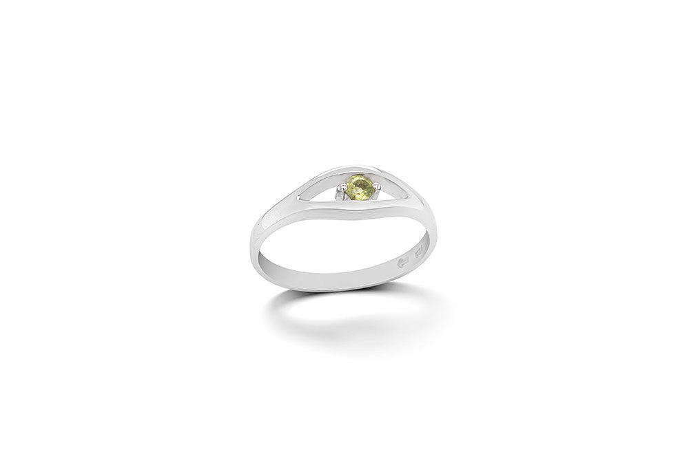Blue Topaz and Emerald ring in sterling silver, style R3730 - view 9