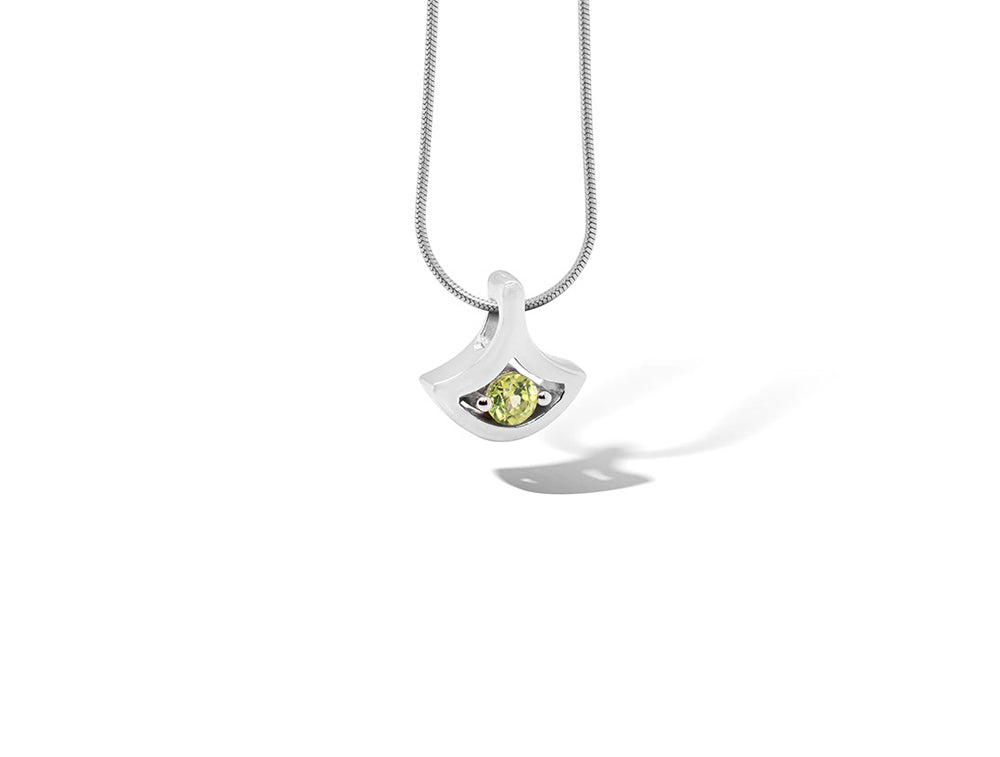 Blue Topaz and Emerald pendant in sterling silver, style P3229 - view 7