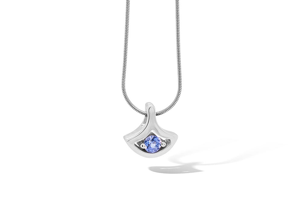 Blue Topaz and Emerald pendant in sterling silver, style P3229 - view 11