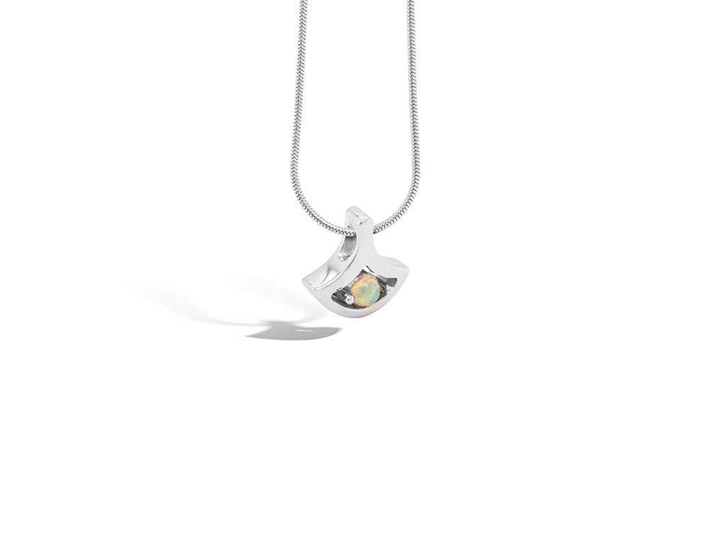 Blue Topaz and Emerald pendant in sterling silver, style P3229 - view 9