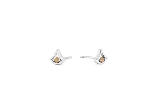 Blue Topaz and Emerald earrings in sterling silver, style E3940 - view 11
