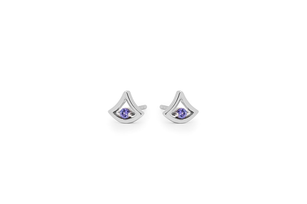 Blue Topaz and Emerald earrings in sterling silver, style E3940 - view 10