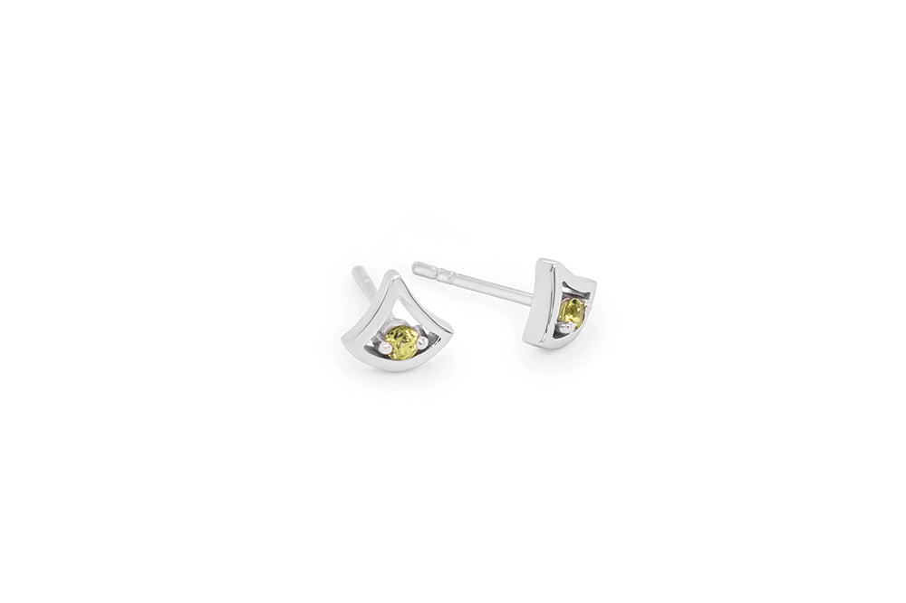 Blue Topaz and Emerald earrings in sterling silver, style E3940 - view 8