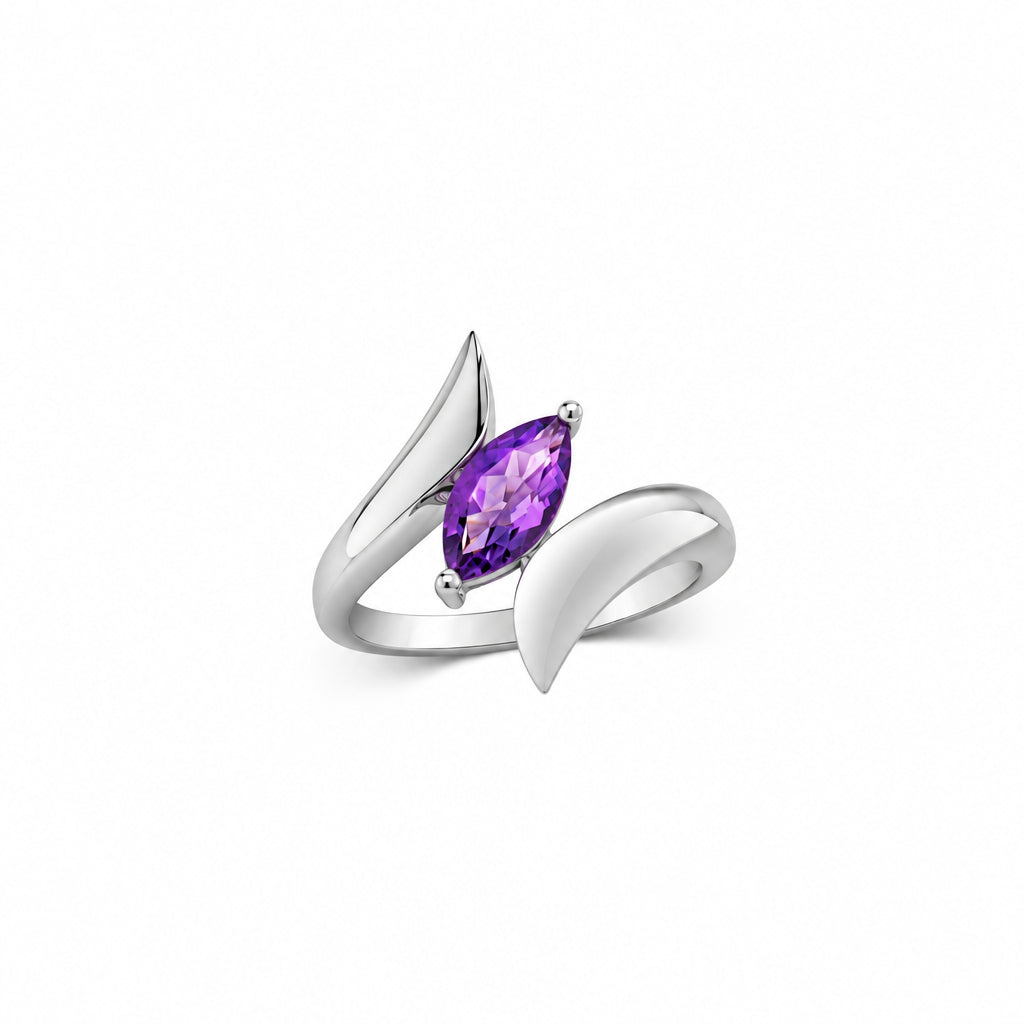 Amethyst and Blue Topaz ring in sterling silver, style R6978