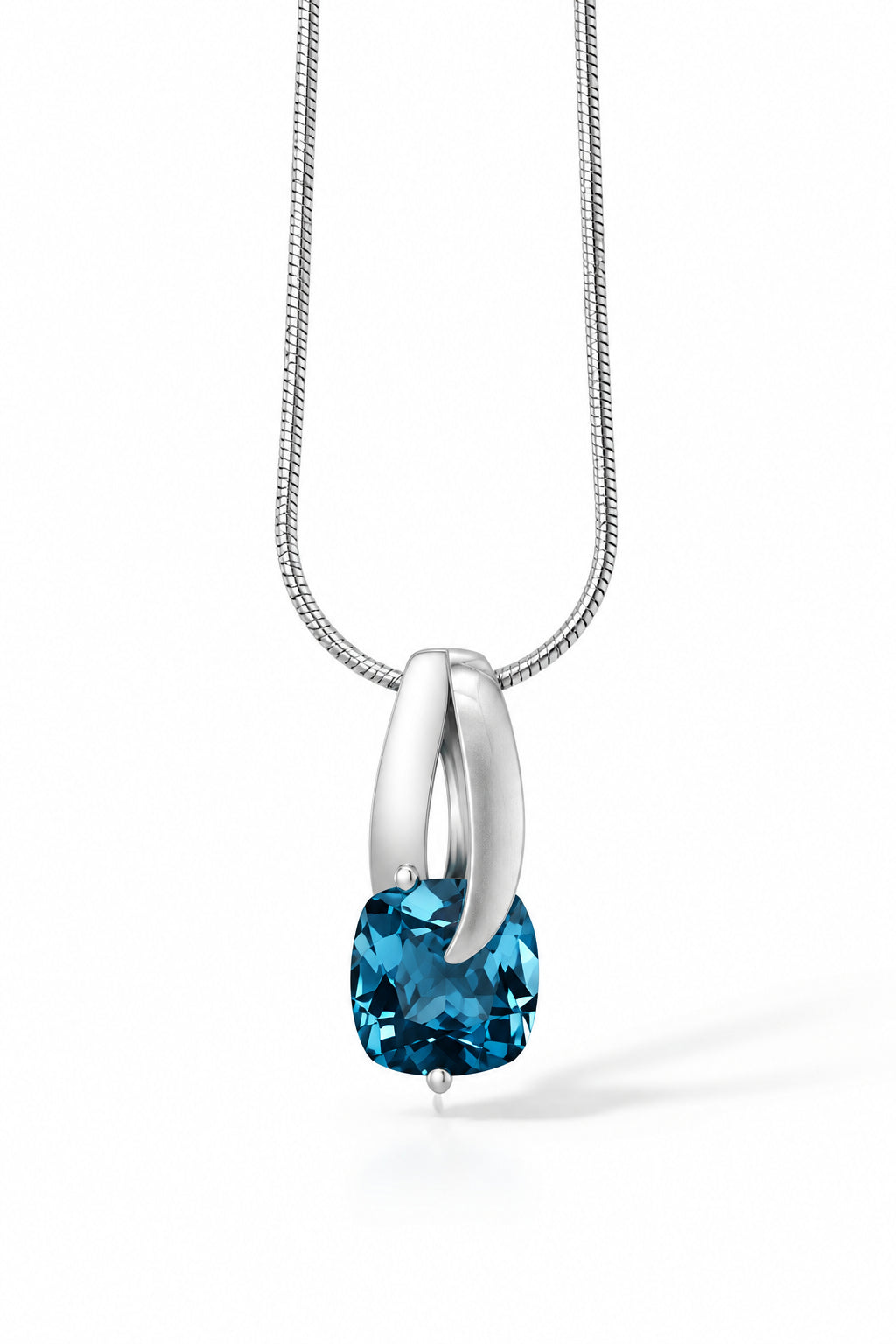 Amethyst and Blue Topaz pendant in sterling silver, style P6128 - view 2