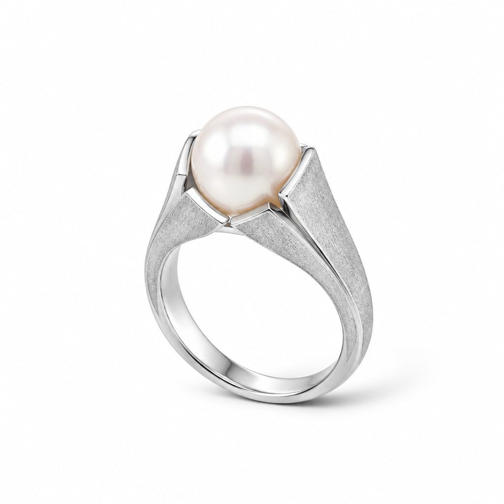 Pearl ring in sterling silver by Joryel Vera, style R6498 - view 2