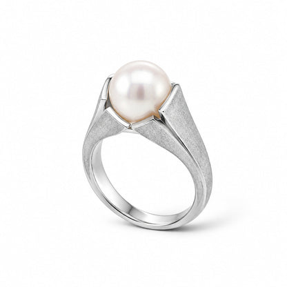 Pearl ring in sterling silver by Joryel Vera, style R6498 - view 2