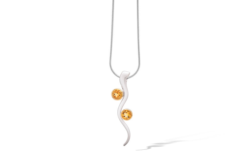 Blue Topaz and Garnet pendant in sterling silver, style P7561 - view 3