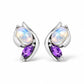 Opal and Amethyst earrings in sterling silver, style E9897