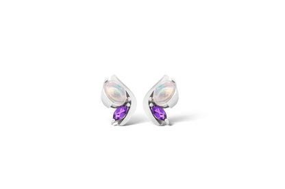 Multi Color Earring E9897 - E9897 OPAL/AMETHYST - Earrings