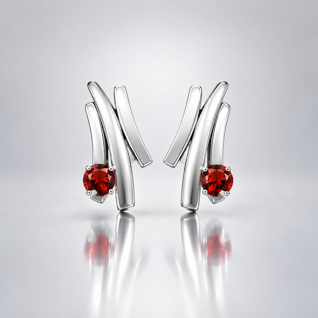 Blue Topaz and Emerald earrings in sterling silver, style E4588