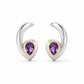Amethyst and Blue Topaz earrings in sterling silver by Joryel Vera, style E9961 - view 3