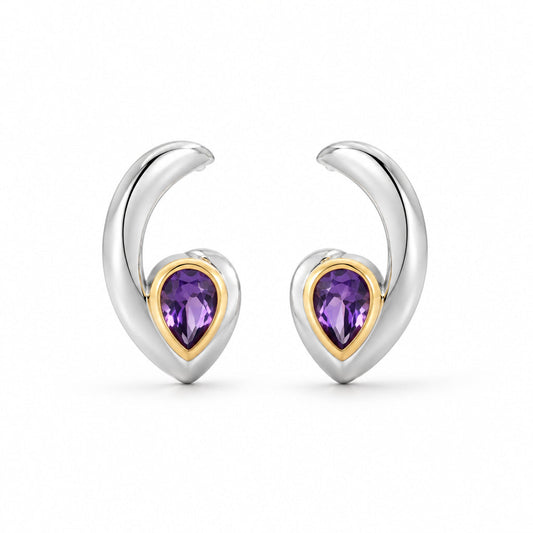 Amethyst and Blue Topaz earrings in sterling silver by Joryel Vera, style E9961 - view 3