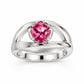 Amethyst and Blue Topaz ring in sterling silver, style R6986 - view 8