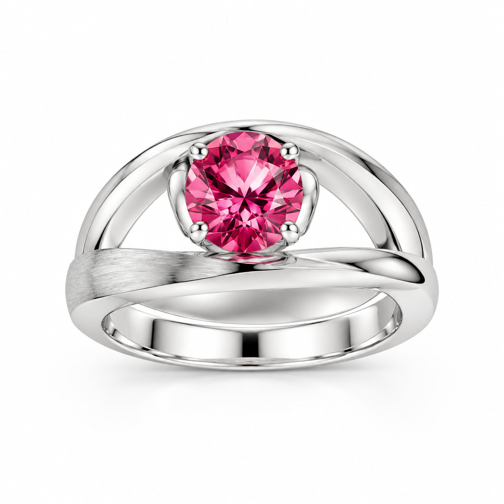 Amethyst and Blue Topaz ring in sterling silver, style R6986 - view 8