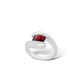 Blue Topaz and Garnet ring in sterling silver, style R4657 - view 2